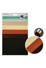 Multicraft Imports CRAFT FABRIC FAUX LEATHER 6X4 5PC ASSORTED COLOR