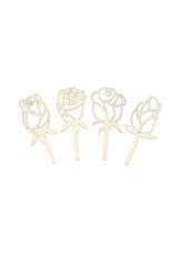 WOOD ROSE CRAFT PICK 4 ASSORTED DESIGNS 6.5"