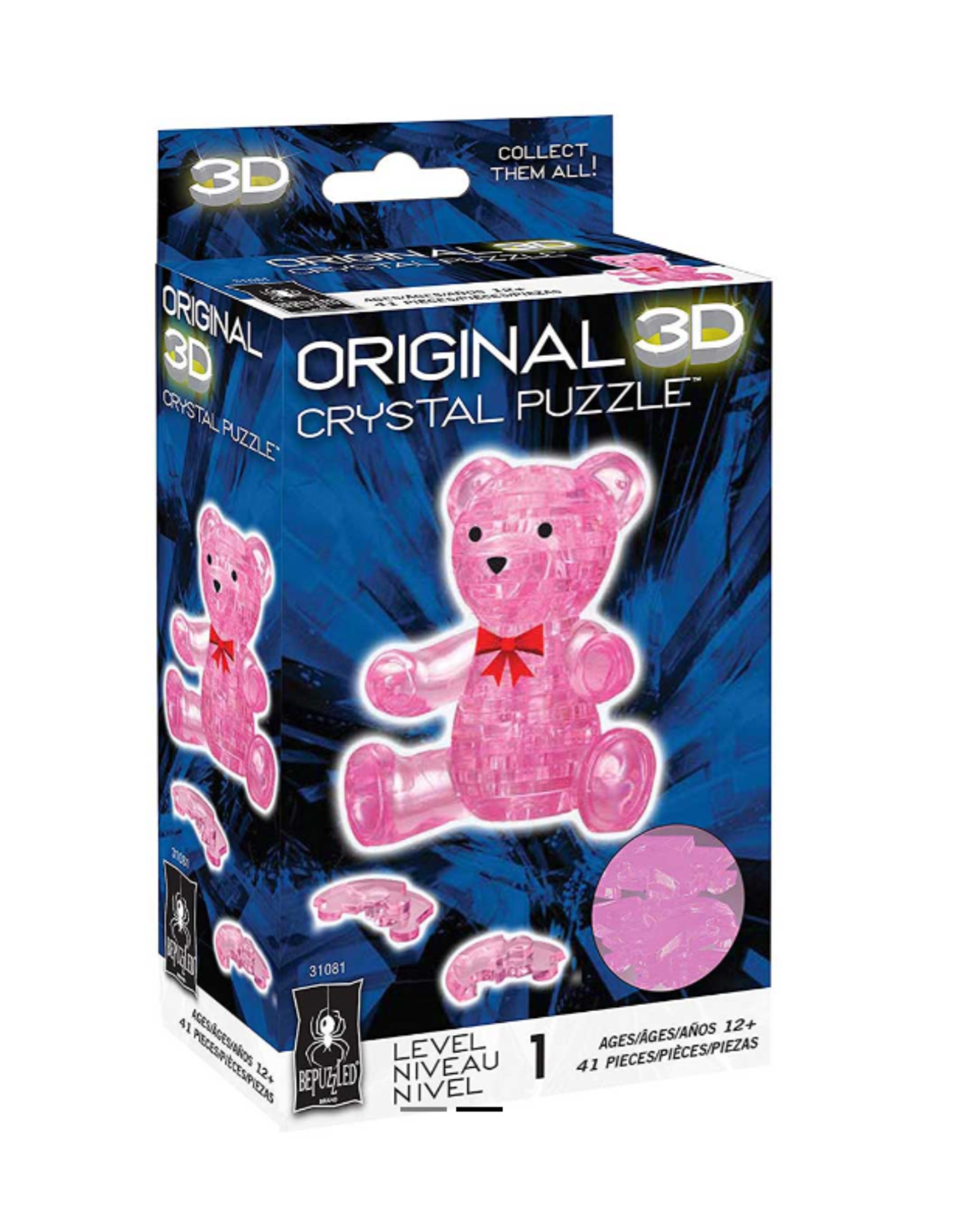 3D CRYSTAL PUZZLE:  PINK BEAR LVL 1