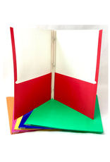 iScholar 2 POCKET PAPER FOLDER PORTFOLIO WITH PRONGS ASSORTED COLORS