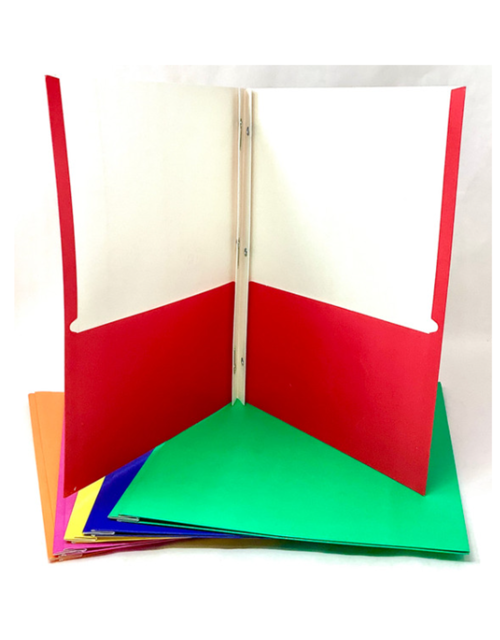 iScholar 2 POCKET PAPER FOLDER PORTFOLIO WITH PRONGS ASSORTED COLORS