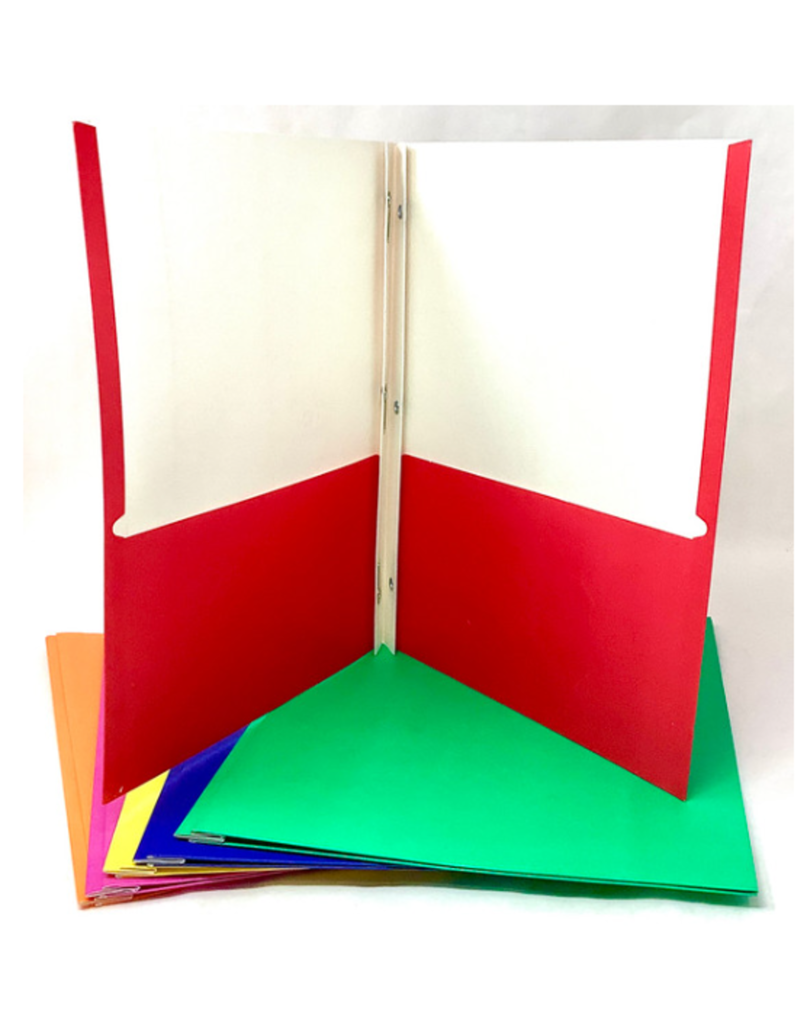 iScholar 2 POCKET PAPER PORTFOLIO WITH PRONGS ASSOTED COLORS