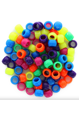 Essentials PONY BEADS: NEON MULTI COLOR 6mmX9mm 750 PACK