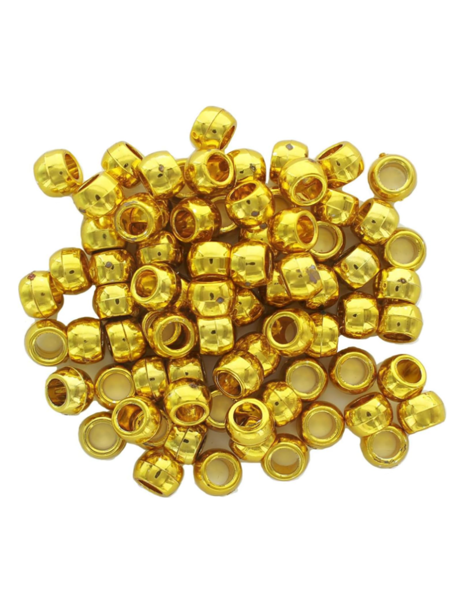 PONY BEADS: METALLIC GOLD 6mmX9mm 500 PACK