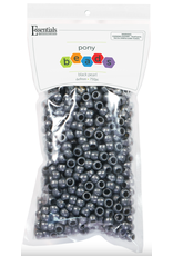 Essentials PONY BEADS: OPAQUE BLACK PEARL 6mmX9mm 750 PACK