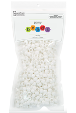 PONY BEADS: OPAQUE WHITE 6mmX9mm 750 PACK