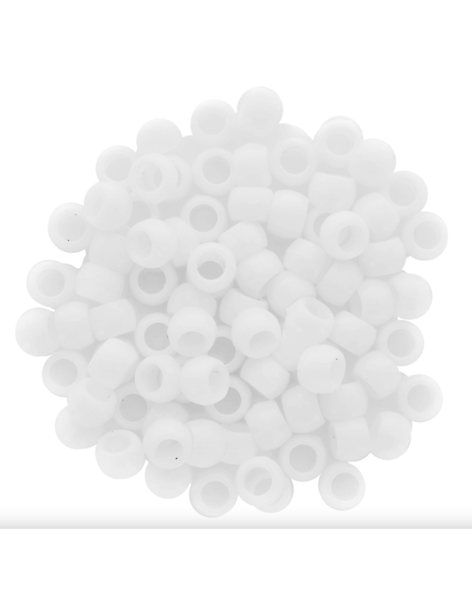 PONY BEADS: OPAQUE WHITE 6mmX9mm 750 PACK
