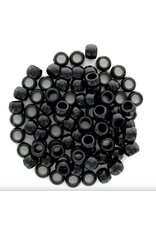Essentials PONY BEADS: OPAQUE  BLACK 6mmX9mm 750 PACK