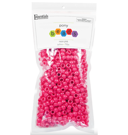 Essentials PONY BEADS: OPAQUE NEON PINK 6mmX9mm 750 PACK