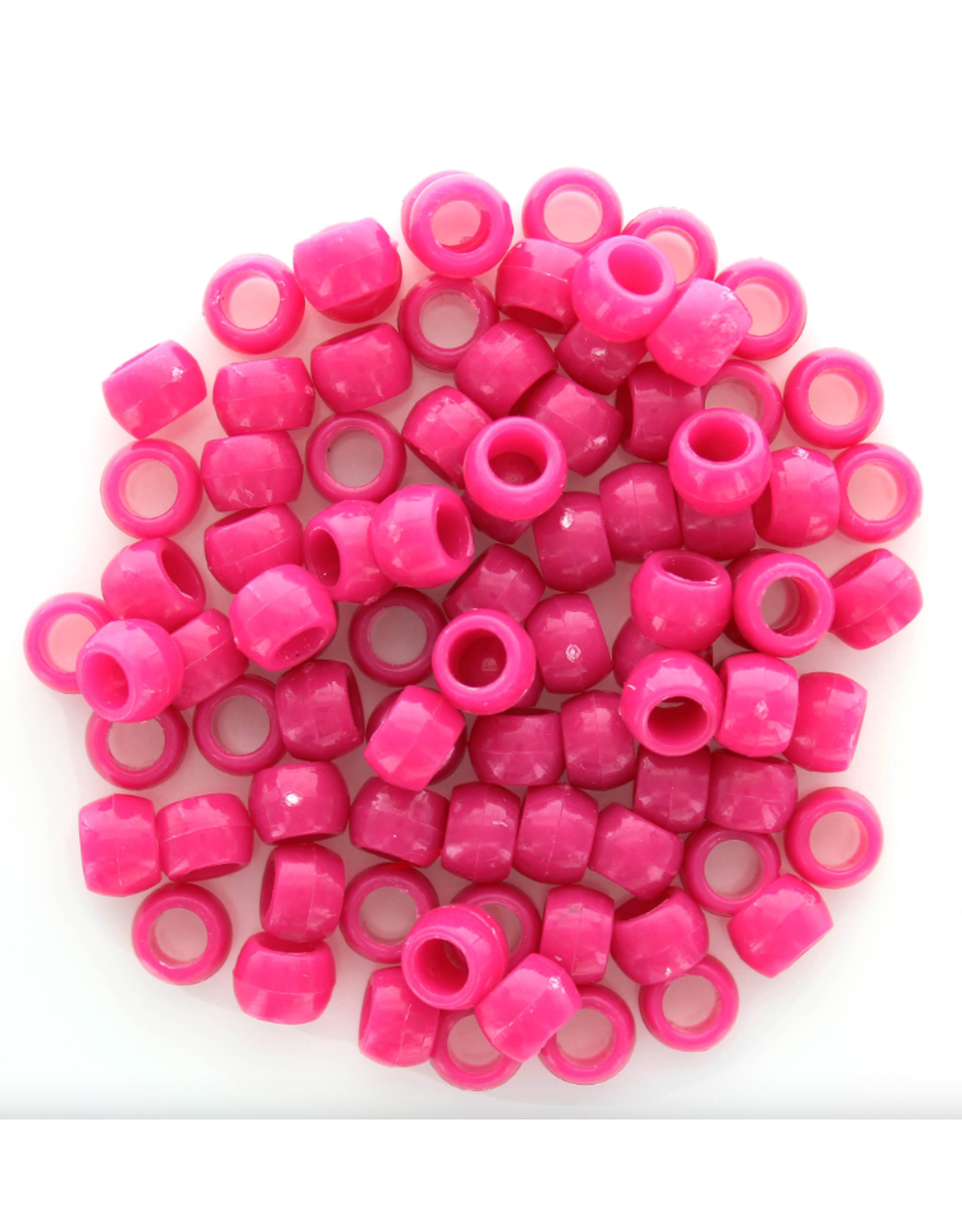 Essentials PONY BEADS: OPAQUE NEON PINK 6mmX9mm 750 PACK