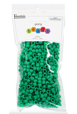 Essentials PONY BEADS: OPAQUE GREEN 6mmX9mm 750 PACK