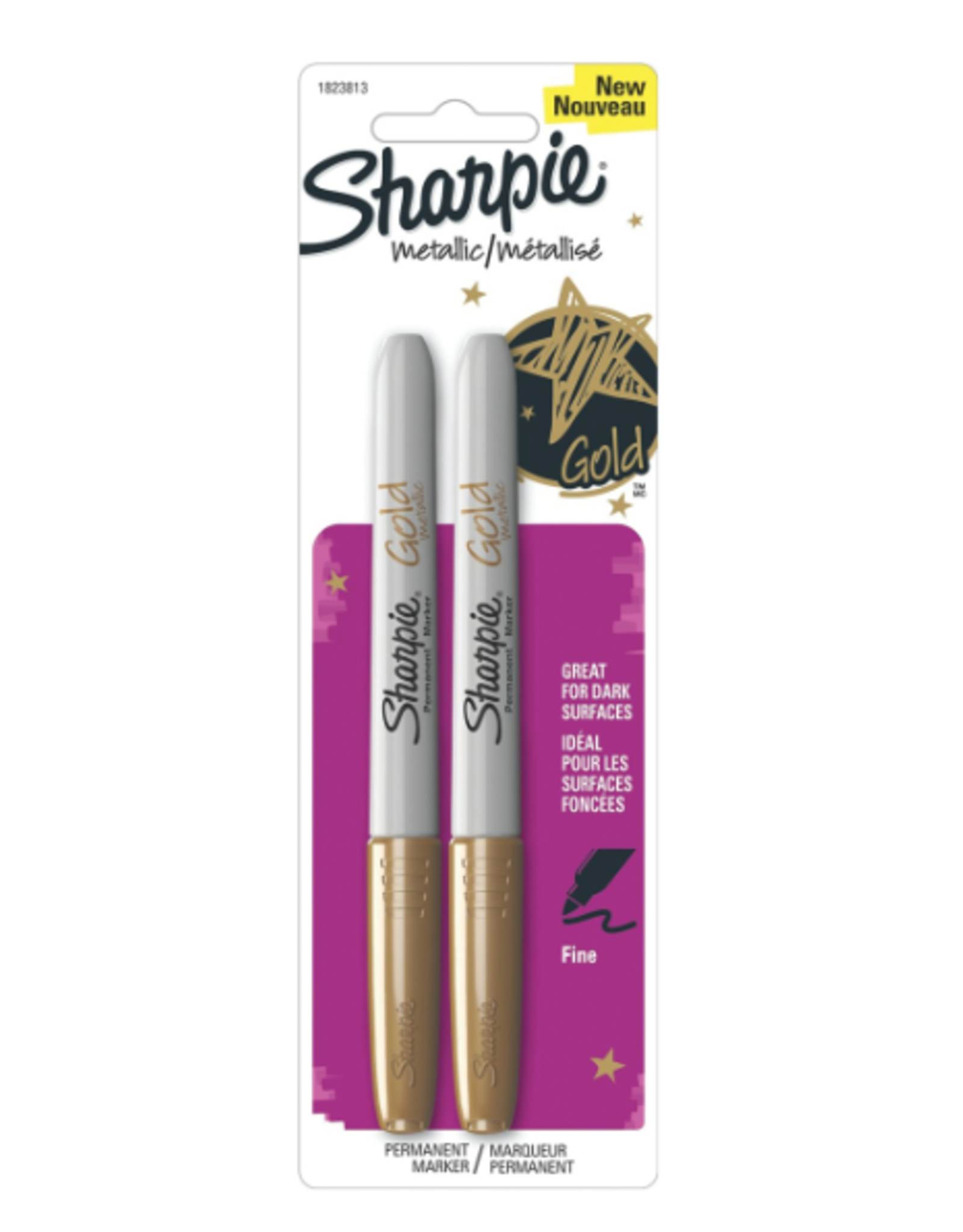 Sharpie SHARPIE MARKER FINE POINT METALLIC  GOLD  - 2 PACK