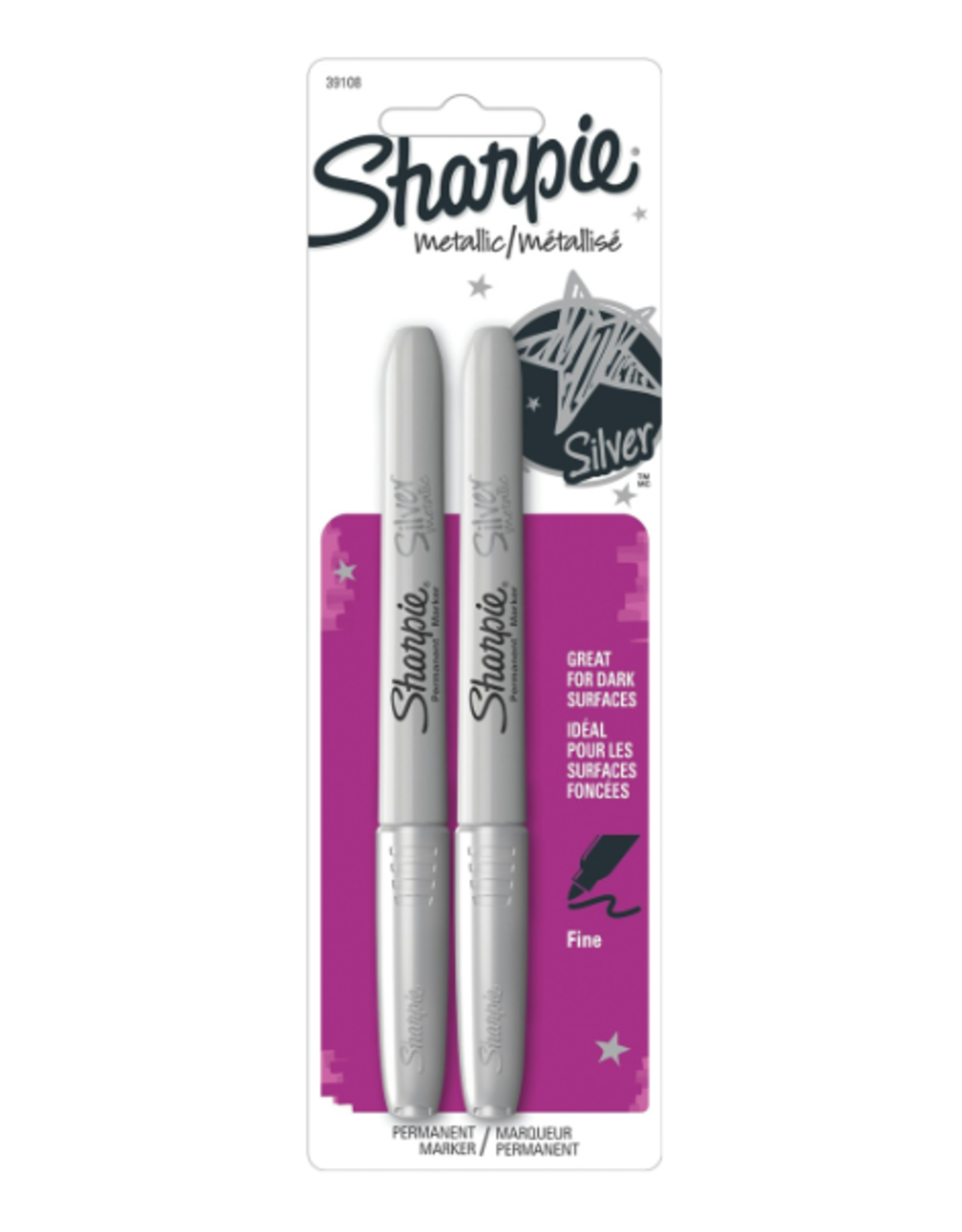 Sharpie SHARPIE MARKER FINE POINT SILVER METALLIC - 2 PACK