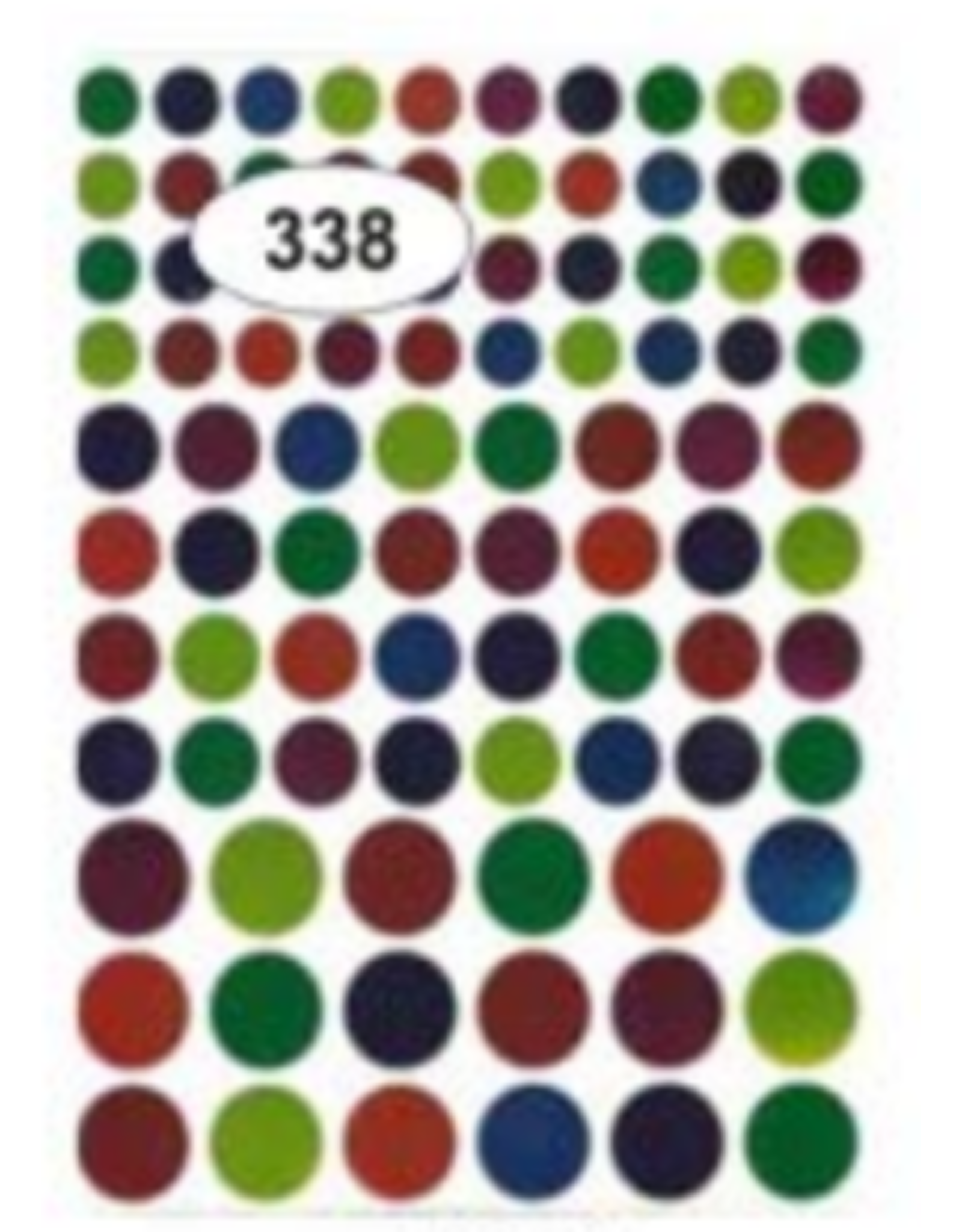 COLOR CODING STICKERS: FOIL  CIRCLE ASSORTED SIZES 10 SHEETS