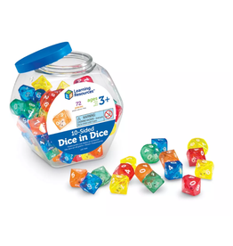 Learning Resources 10 SIDED DICE 72PC BUCKET