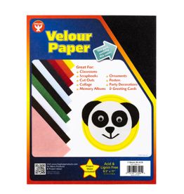 HYGLOSS VELOUR PAPER 8.5X11 Self-Adhesive,  BLACK 5 PACK