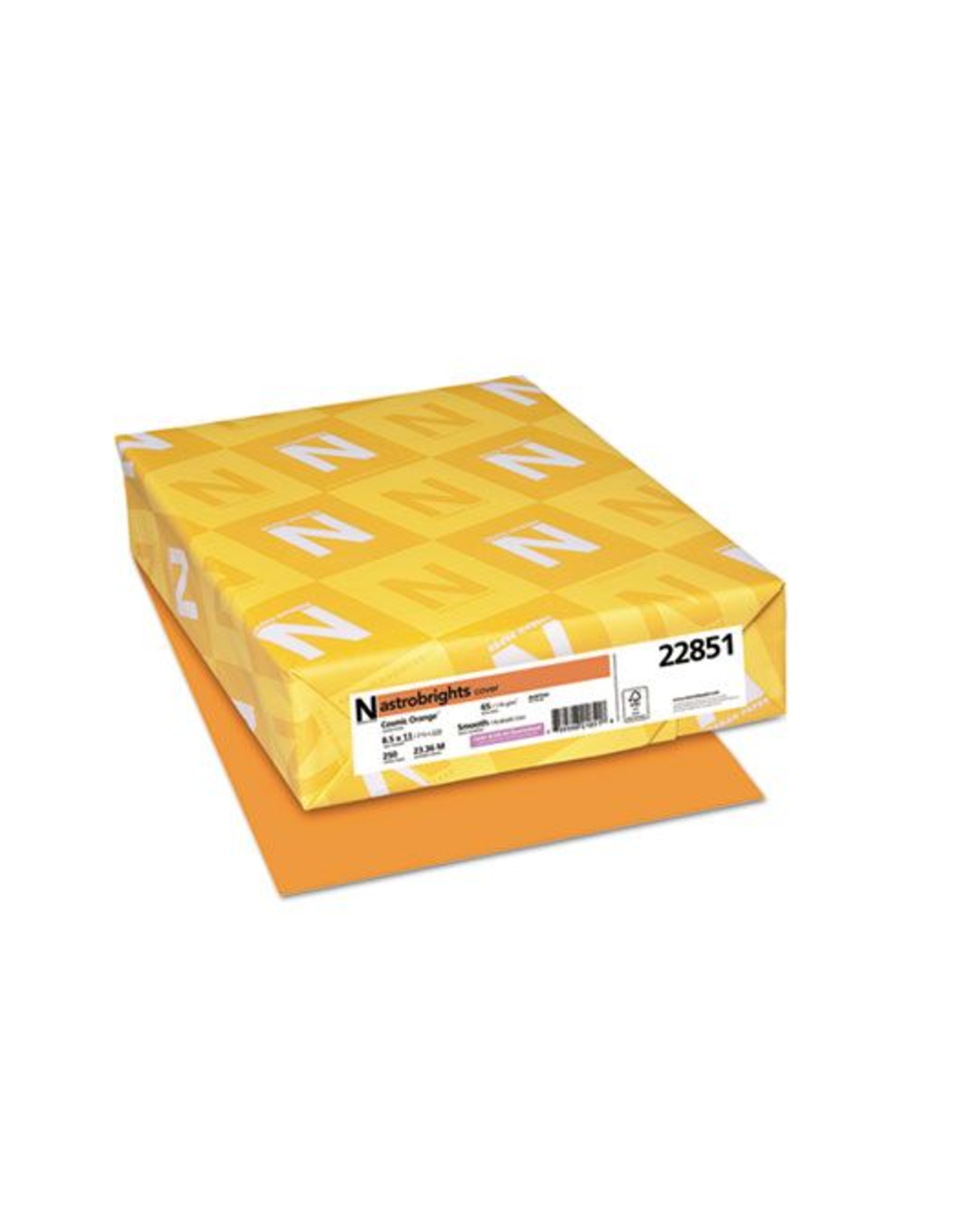 CARDSTOCK ASTROBRIGHT: 65LB  8½''x11''  COSMIC ORANGE  250 Sheets