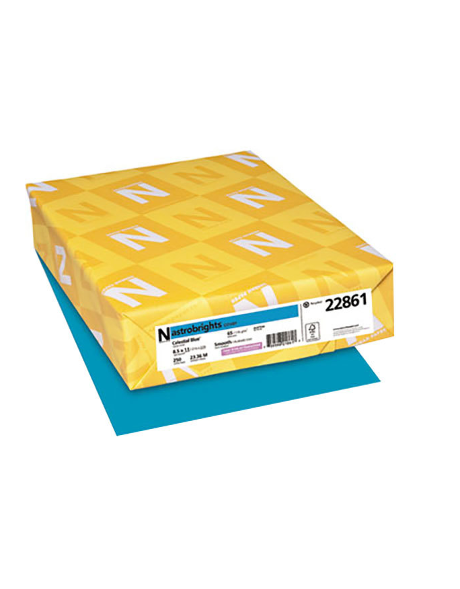 CARDSTOCK ASTROBRIGHT: 65LB 8½''x11''   CELESTIAL BLUE 250 Sheets