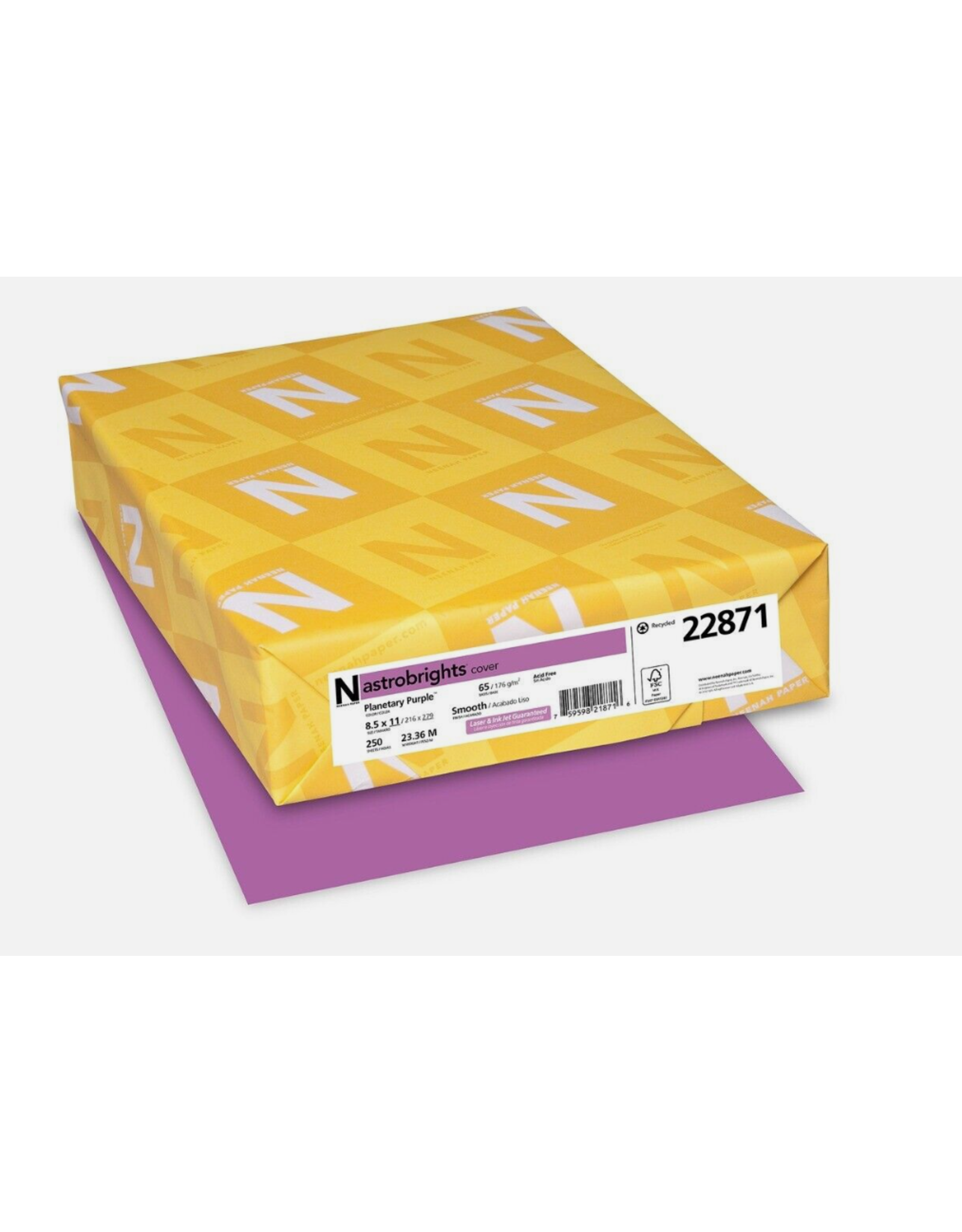 CARDSTOCK ASTROBRIGHT: 65LB 8½''x11''  PLANETARY  PURPLE 250 Sheets