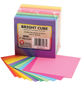 HYGLOSS PAPER CUBE: BRIGHT COLORS 3" - 500 PACK