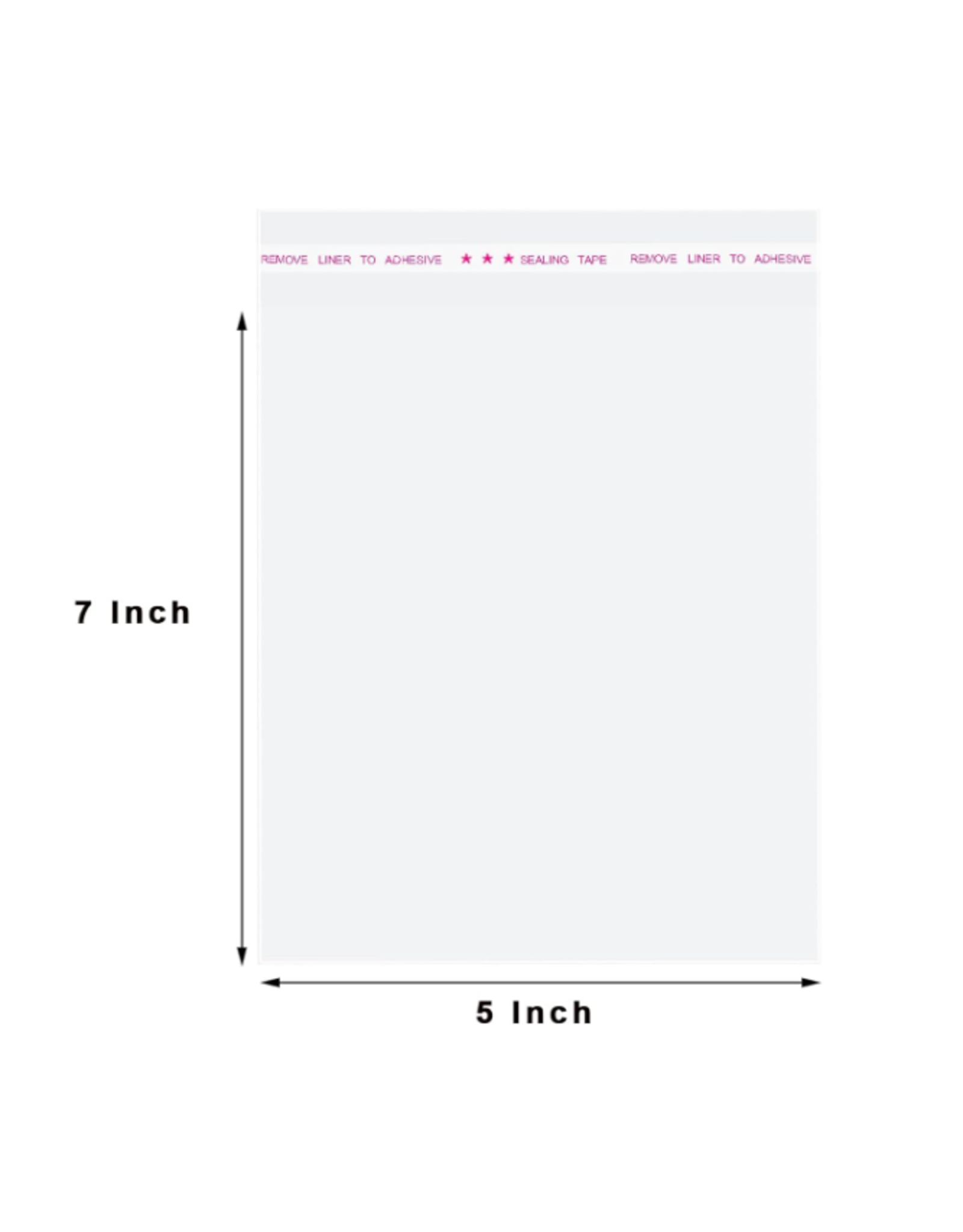 SELF SEALING FLAT CELLO BAG 5"x7"  100bags