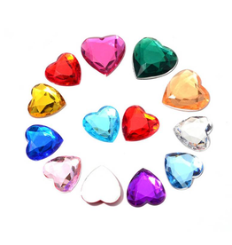 Heart Rhinestone Assorted Color 8mm 200 pc