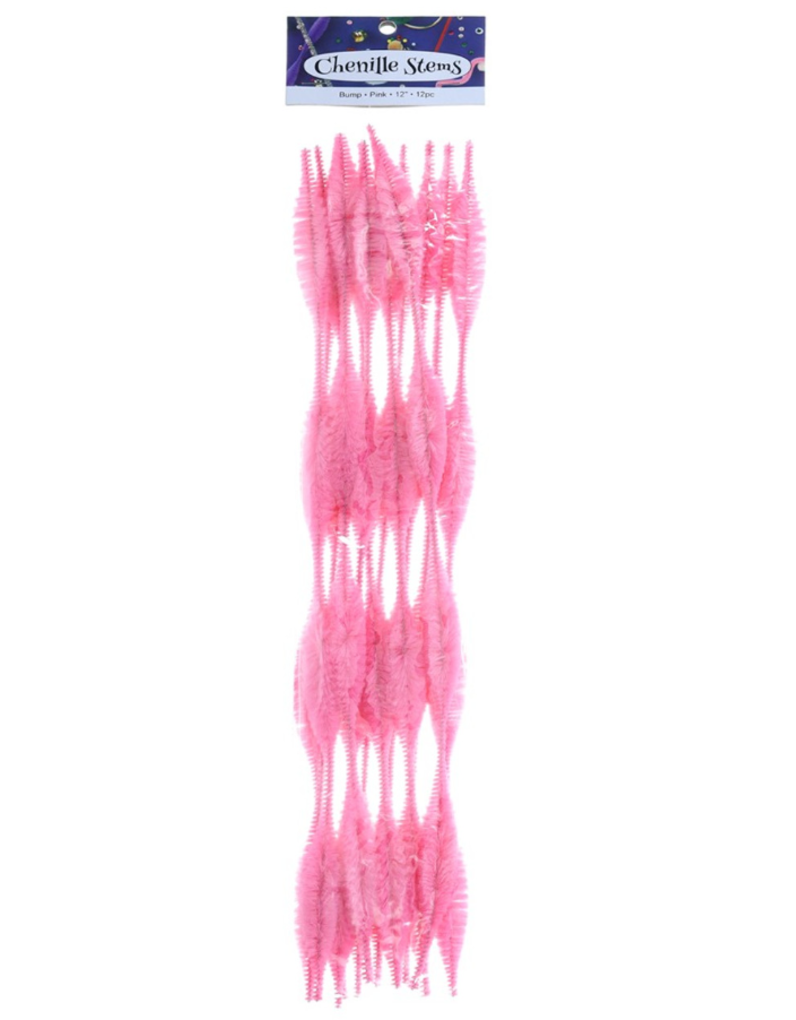 PIPE CLEANERS BUMPS: 12",  PINK 12PC