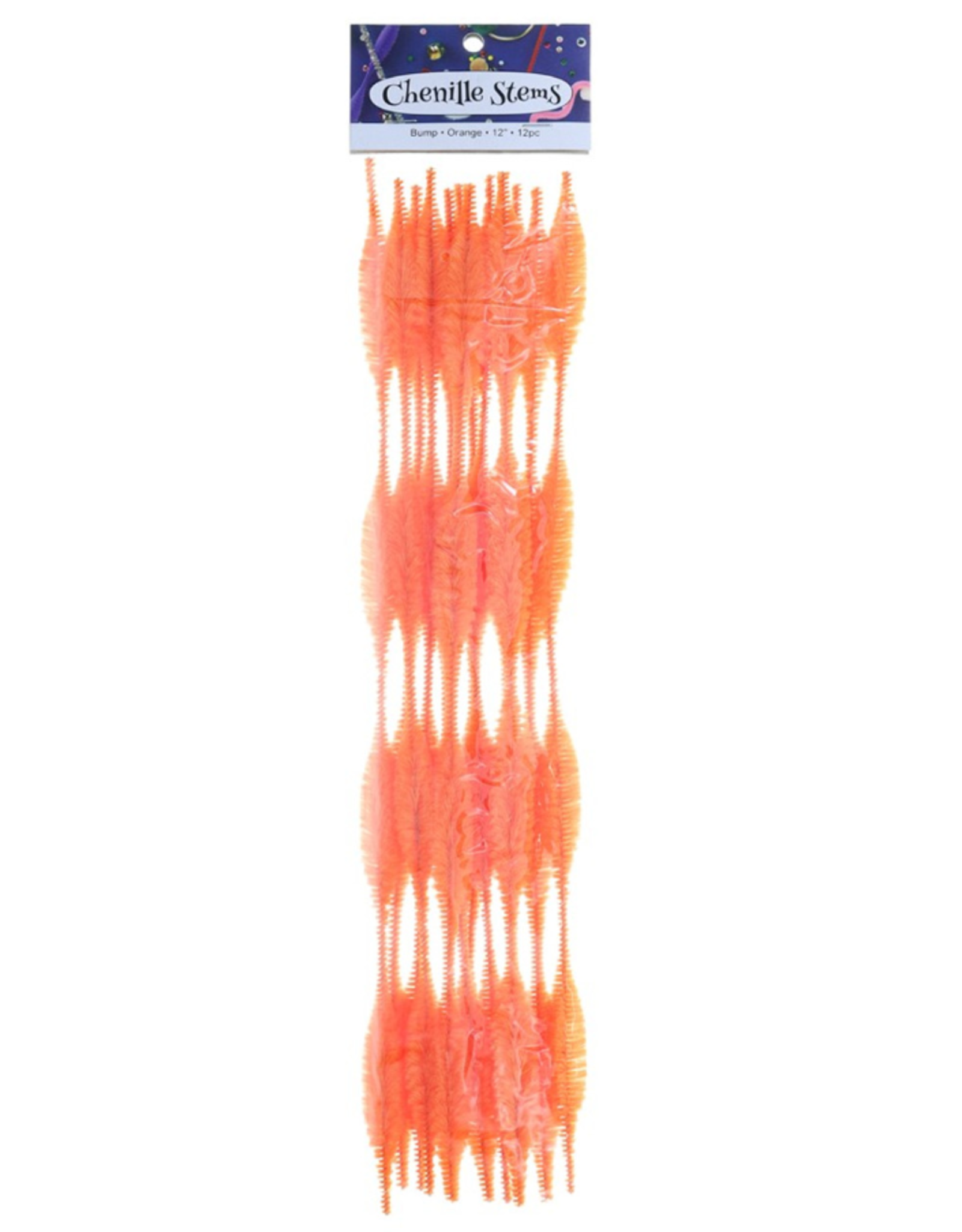 PIPE CLEANERS BUMPS: 12",  ORANGE 12PC
