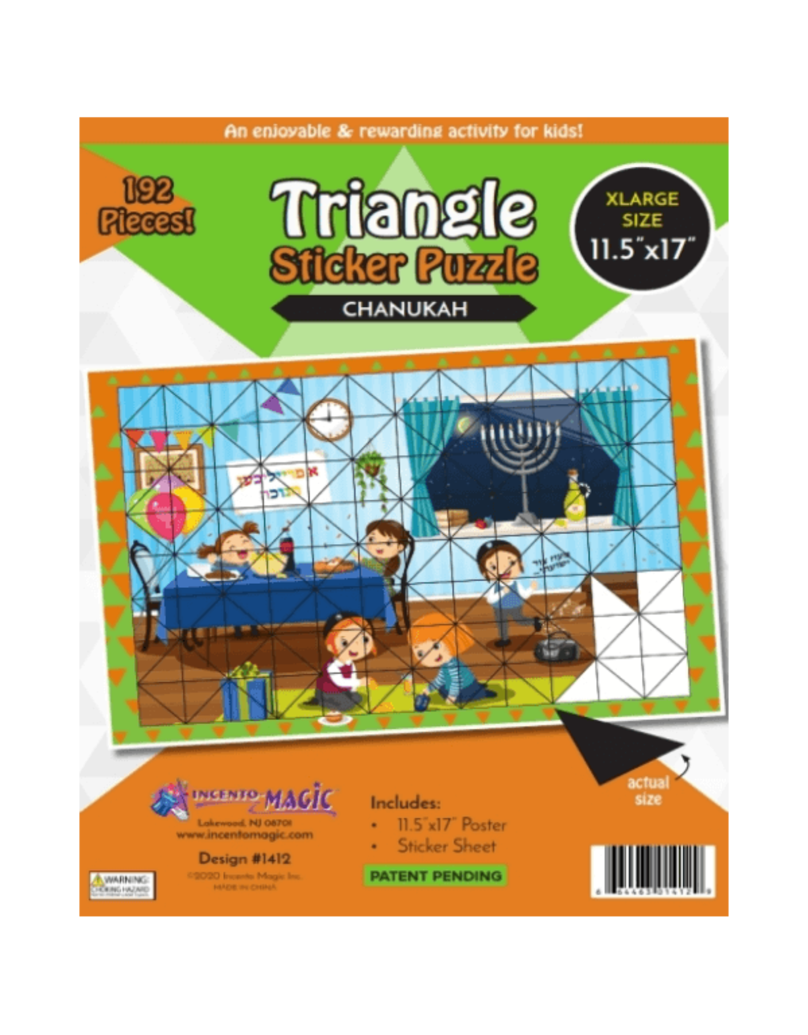 incento magic TRIANGLE STICKER PUZZLE: CHANUKAH