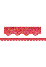 TCR SCALLOPED BORDER SPARKLE  RED  - 2 3/16"X35'