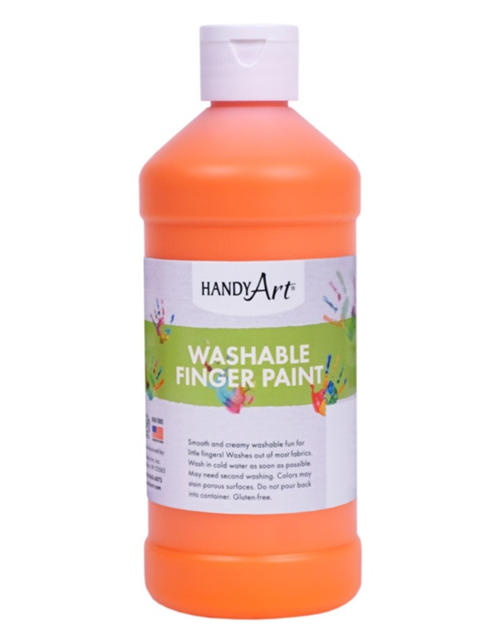 Handy Art WASHABLE FINGER PAINT: ORANGE 16OZ