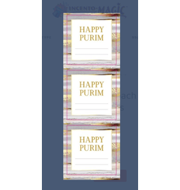 PURIM LABEL GOLD MARBLE BORDER 18PC
