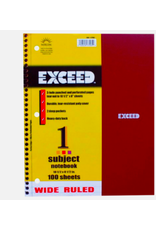 Exceed 1 Subject Notebook Wide Ruled Poly Cover 100 Sheets 10.5" x 8"