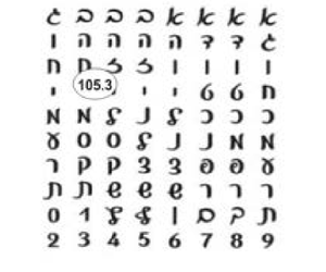 STICKER ALEF BEIS SCRIPT BLACK AND WHITE - Creative Kids
