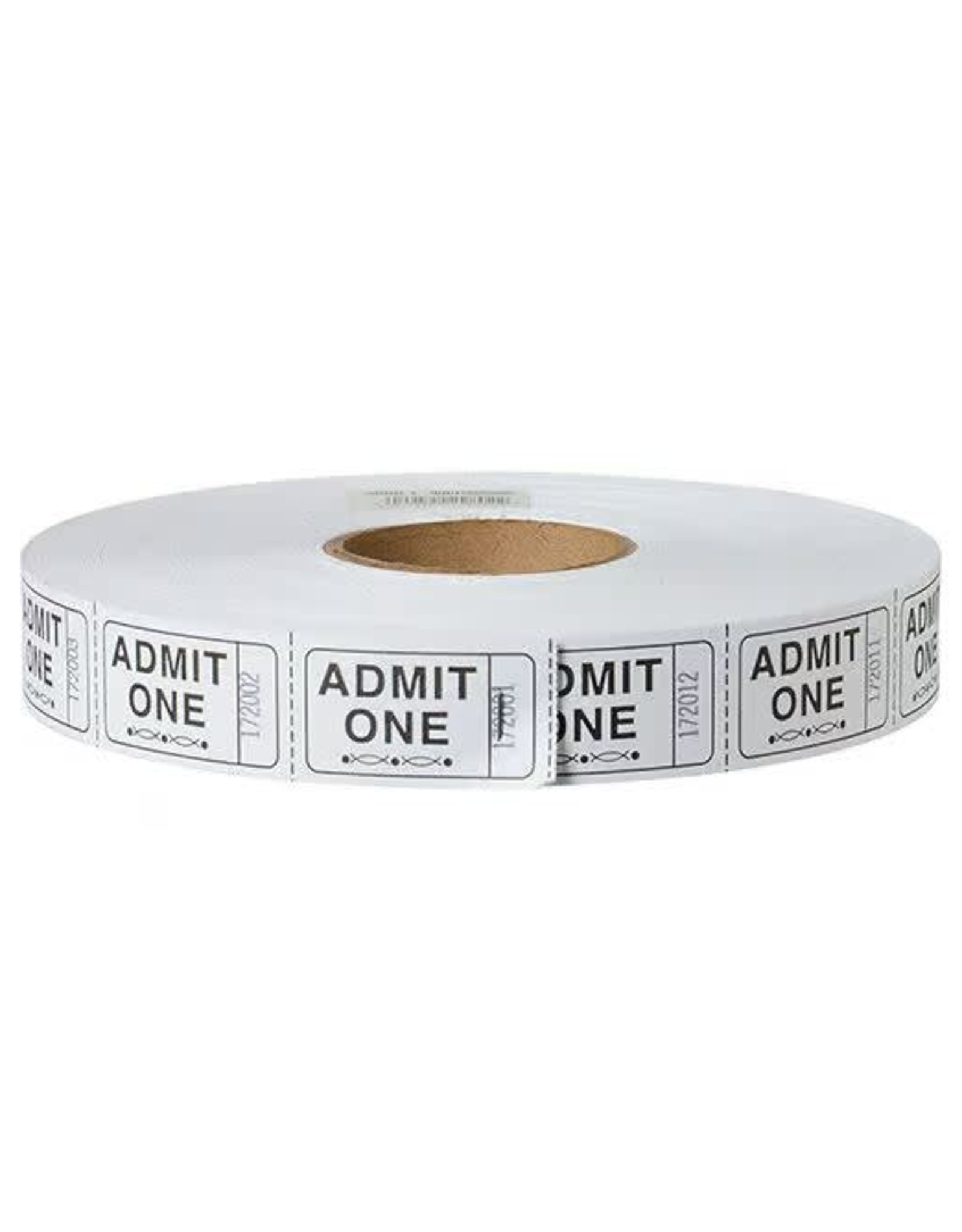 RAFFLE TICKETS -  SINGLE -  ADMIT ONE WHITE -2000PC