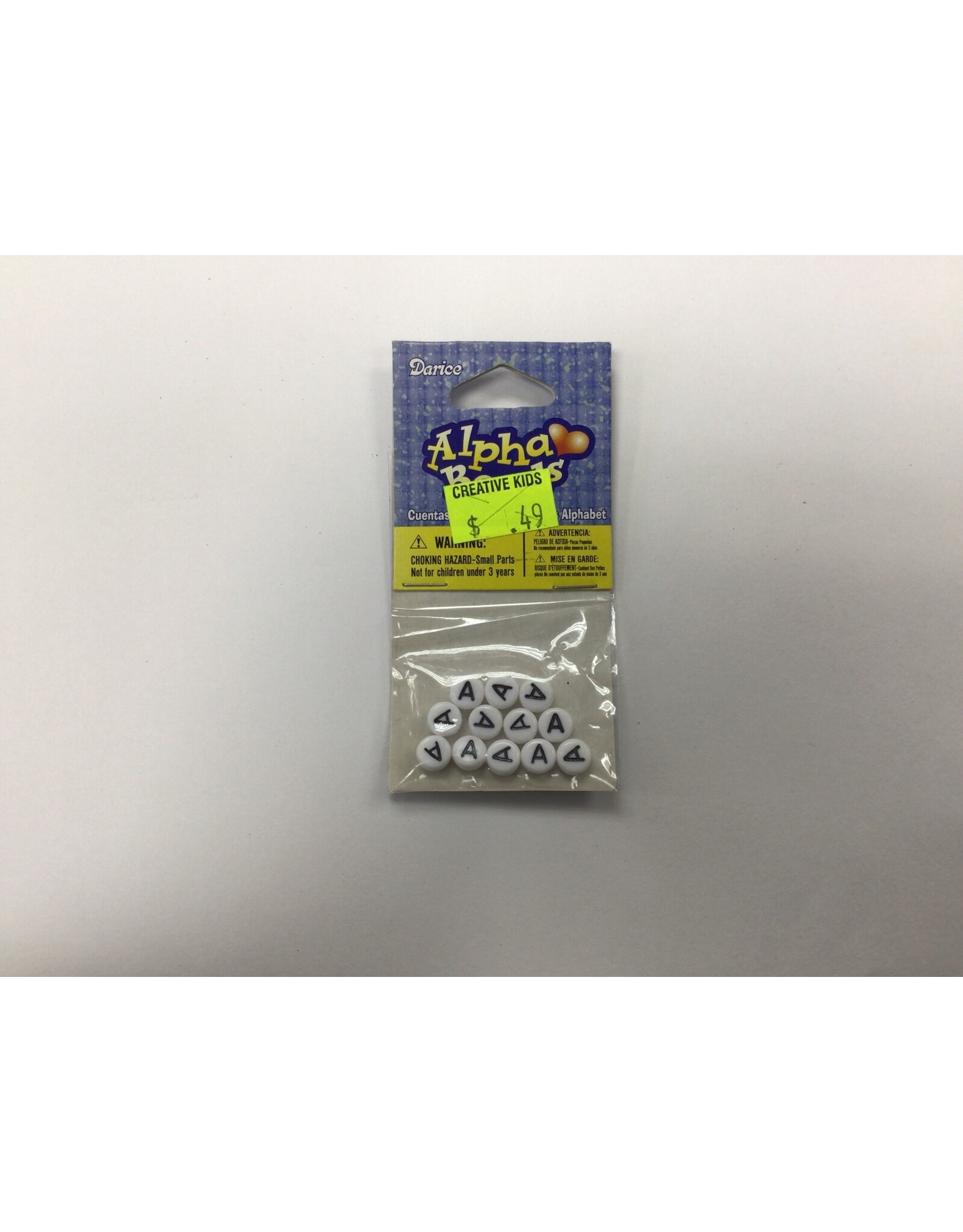 ALPHA BEADS LETTER A  12/PKG