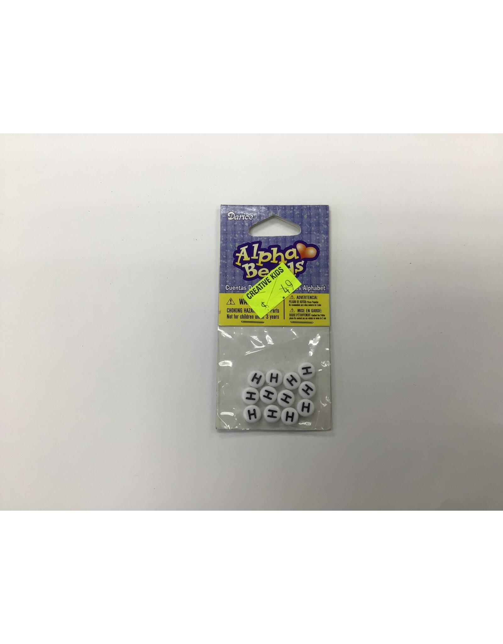 ALPHA BEADS LETTER H  12/PKG