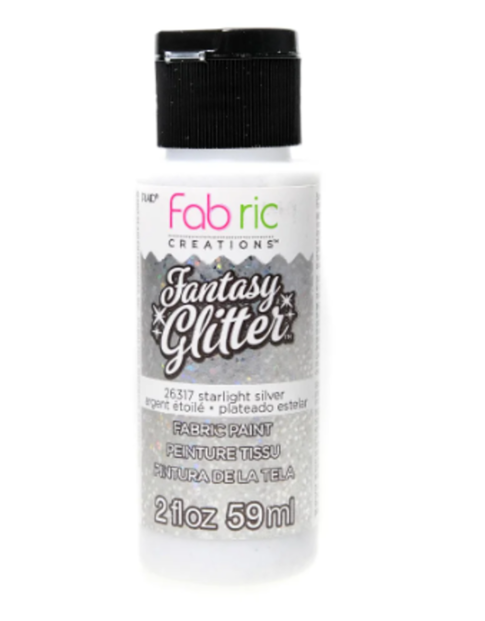 FABRIC GLITTER PAINT - 2OZ - STARLIGHT SILVER