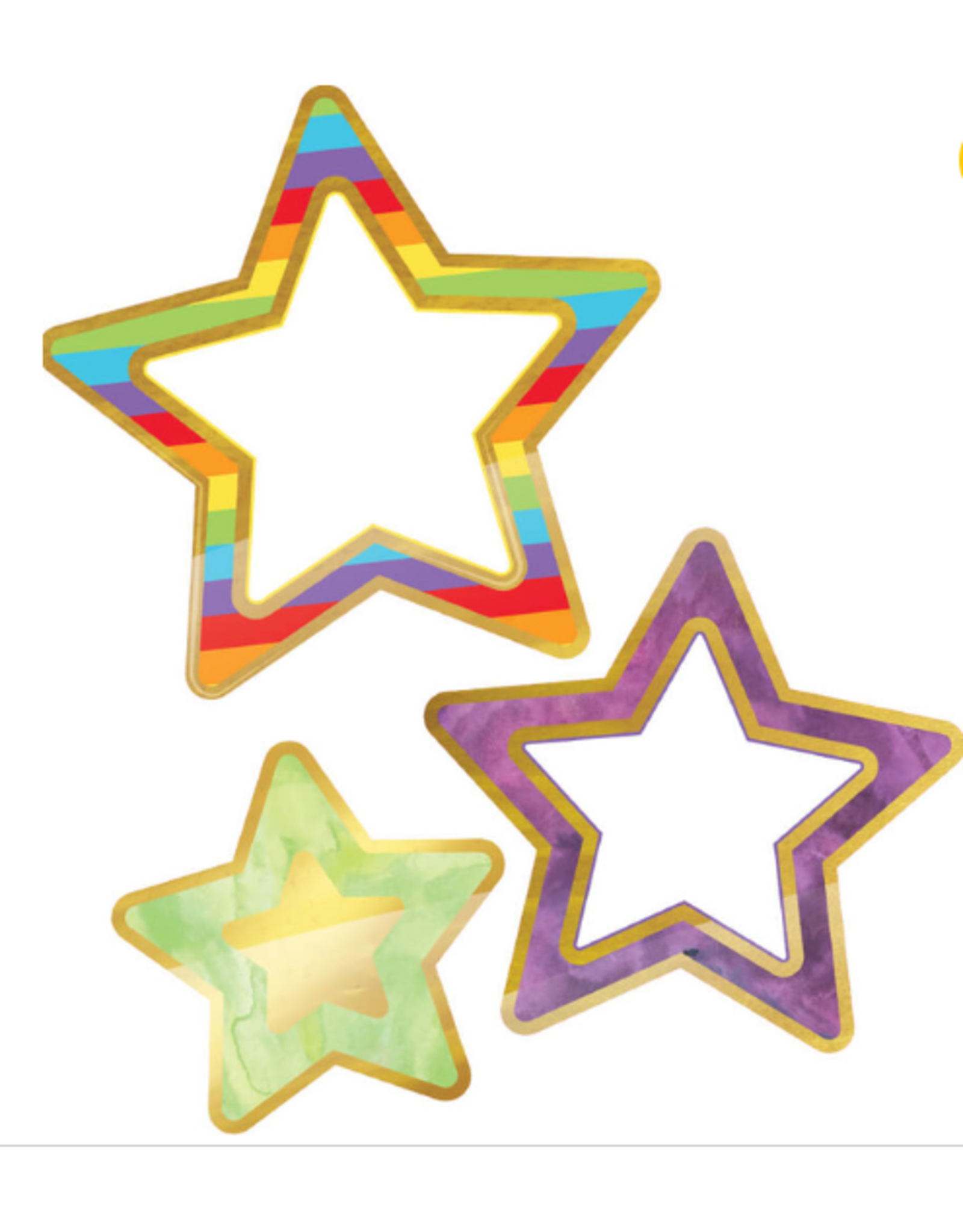 CUT OUT: RAINBOW & FOIL STARS ASSORTED COLORS AND SIZES 39 PACK