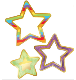 CUT OUT: RAINBOW & FOIL STARS ASSORTED COLORS AND SIZES 39 PACK