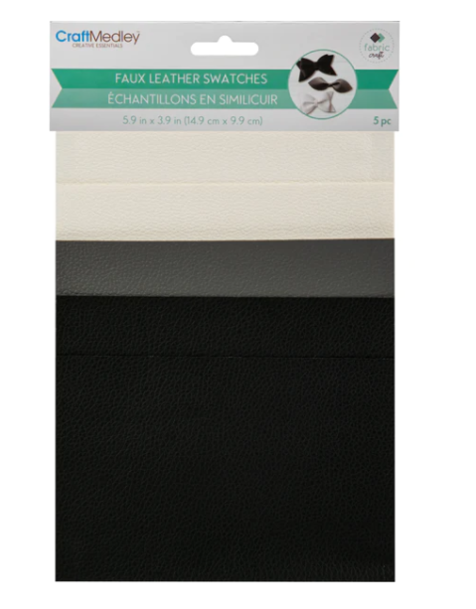 CRAFT FABRIC FAUX LEATHER 6X4 5PC ASSORTED COLOR