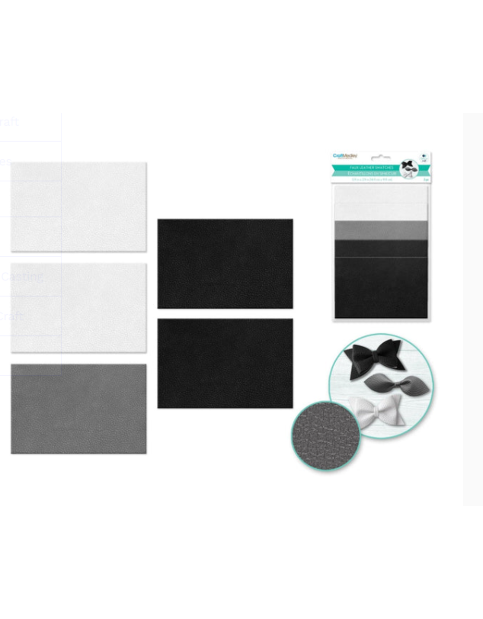 CRAFT FABRIC FAUX LEATHER 6X4 5PC ASSORTED COLOR