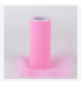 TULLE 6" x  25 yards ROLL - PINK