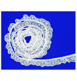 WHITE LACE TRIM GATHERED 5 YARDS