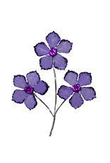 ACRYLIC FLOWERS WITH CENTER GEM 12PC  LT BLUE
