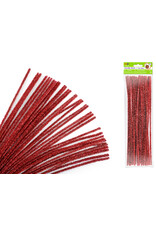PIPE CLEANERS: 6MM X 12" - SPARKLE RED 35 PACK