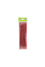 PIPE CLEANERS: 6MM X 12" - SPARKLE RED 35 PACK