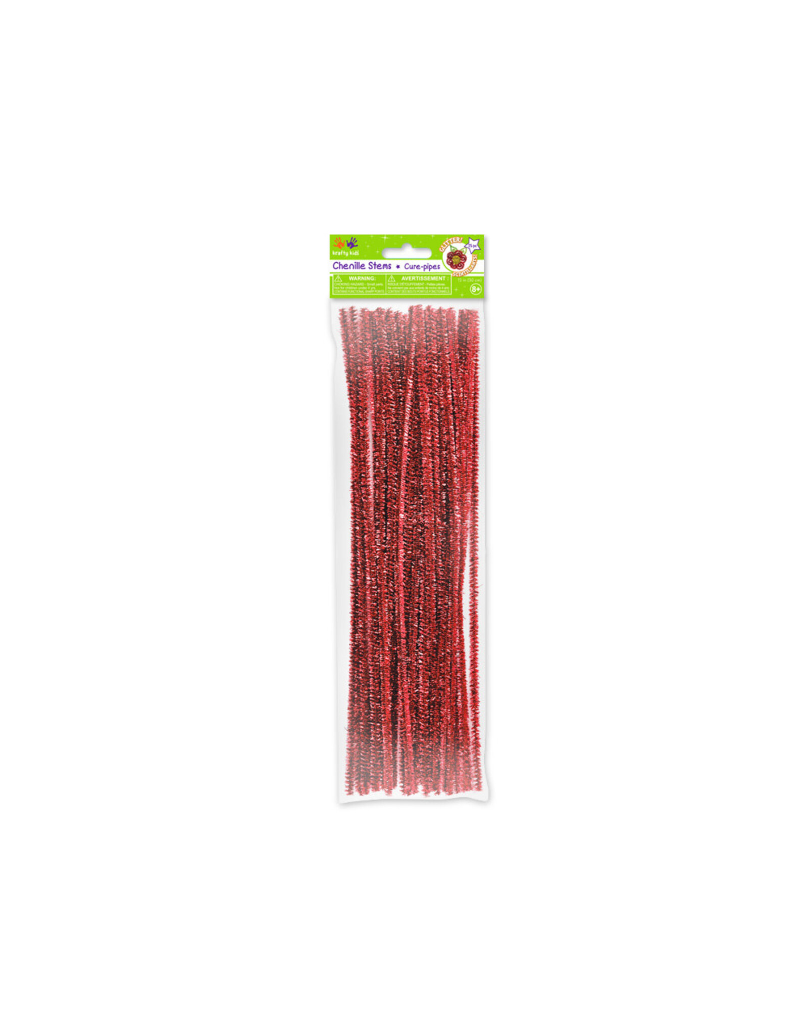 PIPE CLEANERS: 6MM X 12" - SPARKLE RED 35 PACK