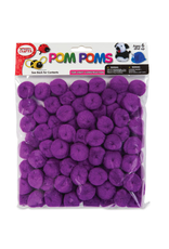 POM POMS:  1" PURPLE 100 PACK