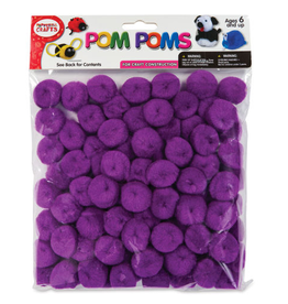 POM POMS:  1" PURPLE 100 PACK